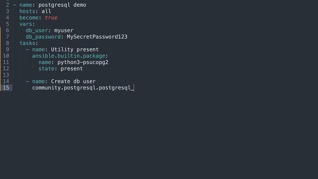 Create a PostgreSQL User / Role - Ansible module postgresql_user смотреть онлайн