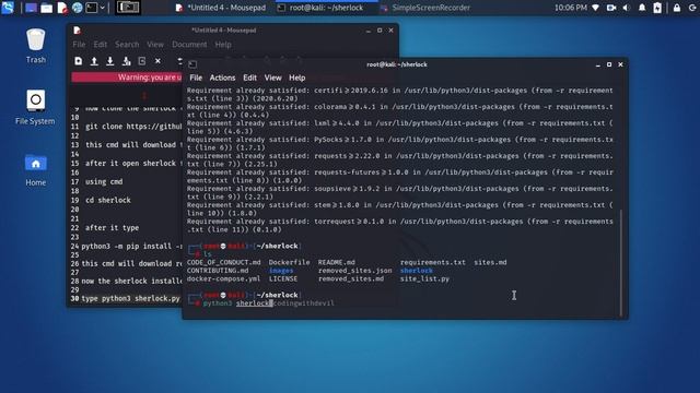 How to install sherlock in kali linux #codingwithdevil смотреть онлайн