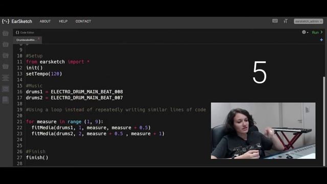 Example of Loop in earSketch - Python смотреть онлайн