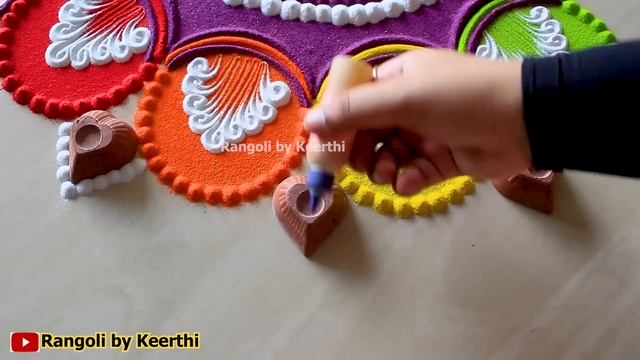 Diwali special rangoli design l Rangoli for navratri l Dasara rangoli l rangoli by keerthi l kolam смотреть онлайн