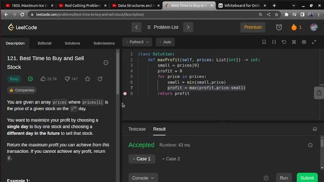 121. Best Time to Buy and Sell Stock || Python || Easy Level Leetcode Problem смотреть онлайн