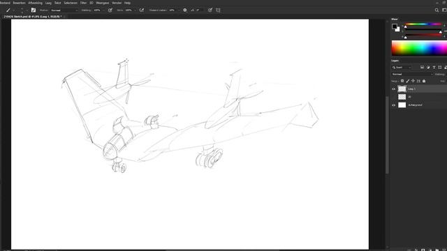 Plane Sketch in photoshop смотреть онлайн