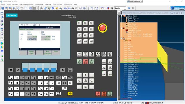 Siemens/Sinumerik 802C/Se Base Line Turning Program Input & Zero Offset