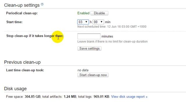 Clean Up Settings In TeamCity