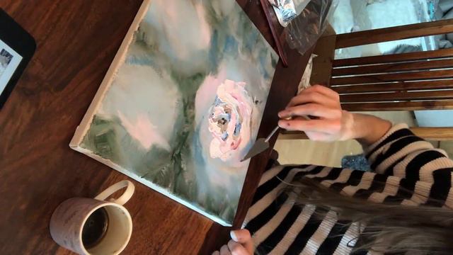 PAINTING TUTORIAL Thick Oil Flowers with Palette Knife and Brushes #paintingtutorial #oilpainting смотреть онлайн