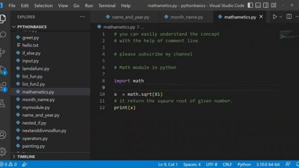 math module in python | part - 01 | python for beginners