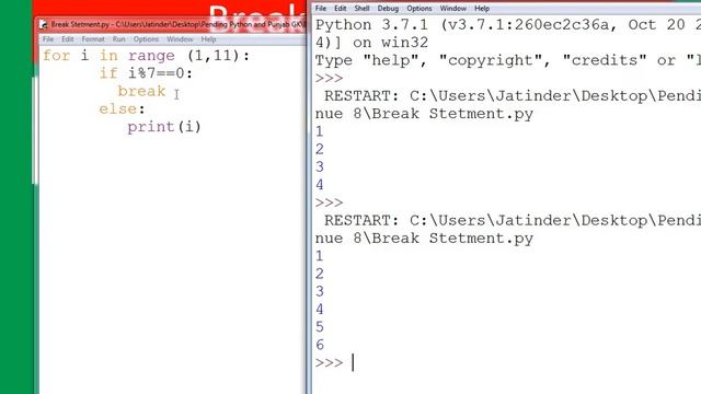 Break and Continue statement in Python(Part 8) смотреть онлайн