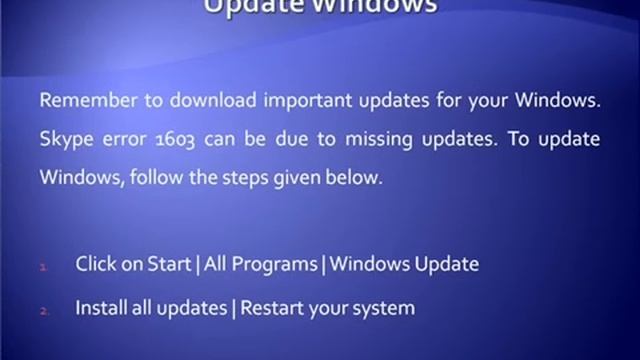 Fix Skype Error 1603 смотреть онлайн
