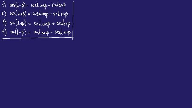 How to derive ALL sum and difference formulas for two angles? (Well, or all the main ones) смотреть онлайн