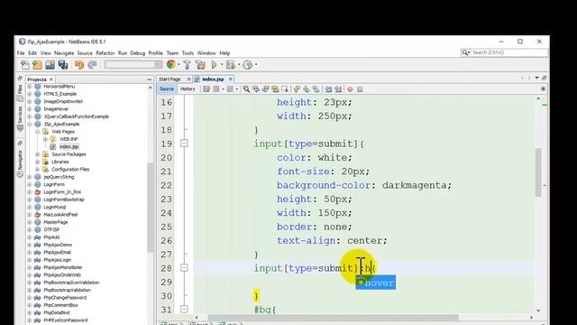 Ajax in jsp using JQuery Post method: without page refresh смотреть онлайн
