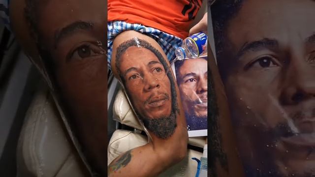 татуировка на ноге Боб Марли #shorts #tattoo
