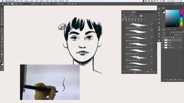 Photoshop Mini Tip: Using Pen Tilt with Ink Brushes смотреть онлайн