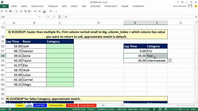 Excel Magic Trick 1134: IF or VLOOKUP function for Assigning Categories w/ Excel Formula 8 Examples смотреть онлайн