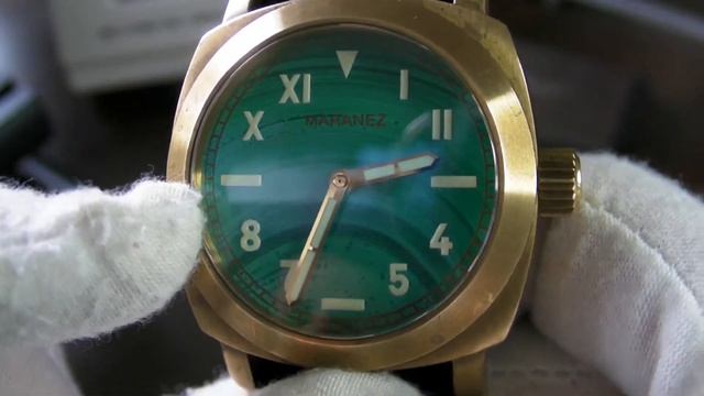 Maranez Layan Malachite Dial NH35 Diver Обзор интересных латунных дайверов на сейке