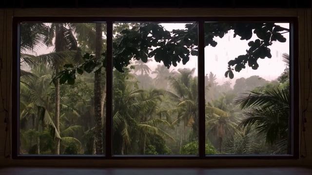 4K FAKE WINDOW : 2 HOURS ⛈ ? JUNGLE Rain & Thunder ? ⛈ FOR PROJECTOR смотреть онлайн
