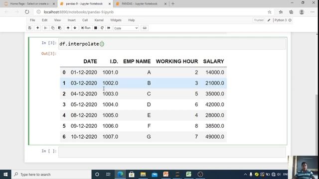 Python pandas interpolate( ) function ( Tutorial - 10 ) Machine learning series in hindi смотреть онлайн