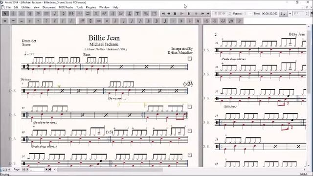 Drum Score World (Sample) - Michael Jackson - Billie Jean смотреть онлайн