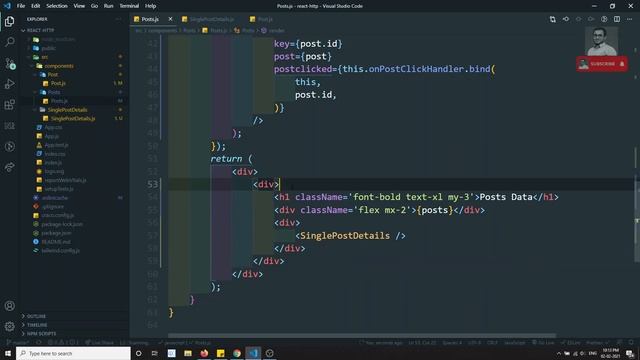 38. Get Selected Post Id from the child component to get the Details by Lifting State Up - ReactJS смотреть онлайн
