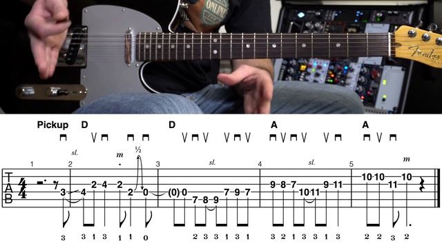 Chicken Pickin' Guitar Lick 3 - Key of A - Full Lesson with TAB смотреть онлайн