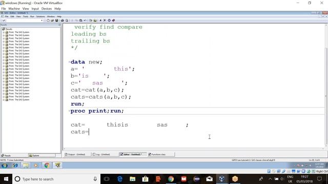 SAS CHARACTER FUNCTIONS | SAS TUTORIAL FOR BEGINNERS VIDEOS 7 смотреть онлайн