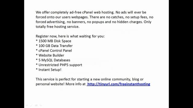 Free webhosting-PHP, MySQL, FTP, cPanel, Free sub Domain Name смотреть онлайн