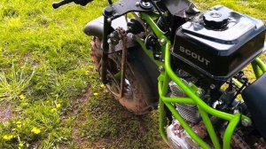 Мотоцикл СКАУТ-9 (Ижтехмаш), полный привод. Покатушки на полигоне.