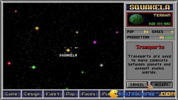 Master of Orion gameplay (PC Game, 1993)