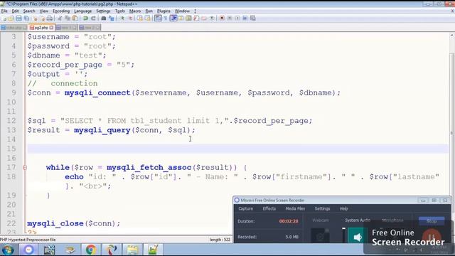 Pagination in table - PHP/MYSQL-AJAX смотреть онлайн