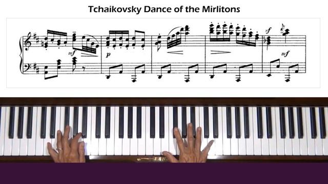 Tchaikovsky Nutcracker Suite Dance of the Mirlitons Piano Tutorial смотреть онлайн