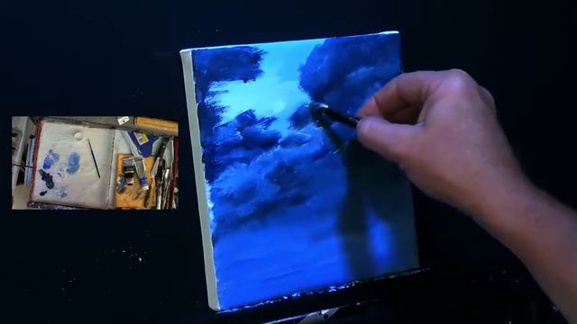 Easy Night Sky Lesson, Acrylic painting for beginners смотреть онлайн