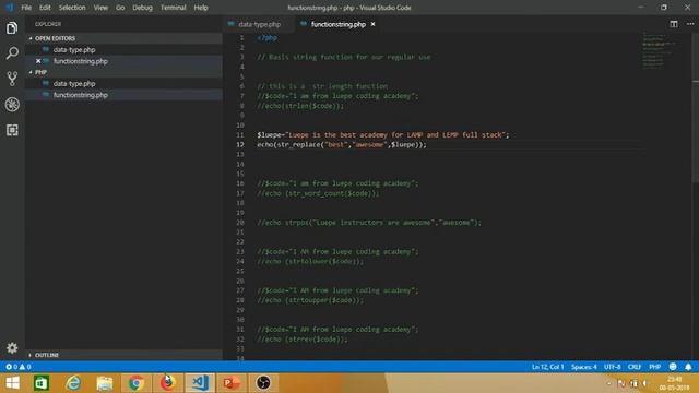 PHP Tutorial 3 : Data Types And String Function смотреть онлайн