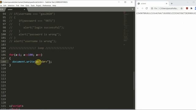 for, while and do while loops in JavaScript. смотреть онлайн