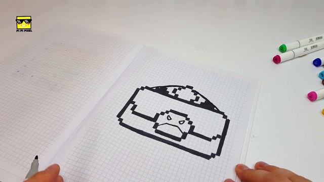 БАЗЗ из ИГРЫ BRAWL STARS РИСУНКИ ПО КЛЕТОЧКАМ -PIXEL ART смотреть онлайн