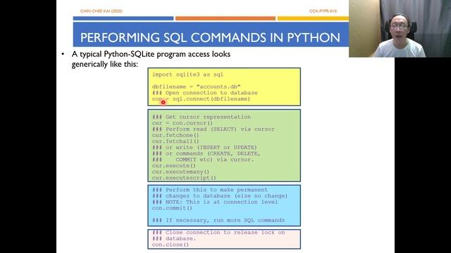 Python Programming - Python SQLite T01 - Connection and Cursor (Part 2/2) смотреть онлайн