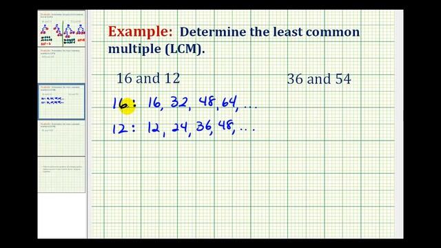 Example: Determining the Least Common Multiple Using a List of Multiples смотреть онлайн