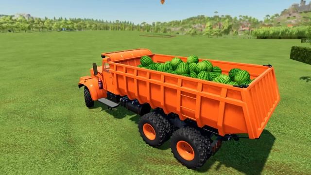 HARVEST, LOAD & TRANSPORT WATERMELONS WITH FENDT TRACTORS - Farming Simulator 22