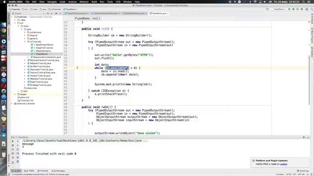 PipedOutputStream & PipedInputStream. Java IO смотреть онлайн