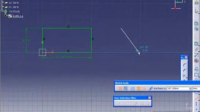 Catia V5 study step by step 11 Dimension Sketches.avi смотреть онлайн