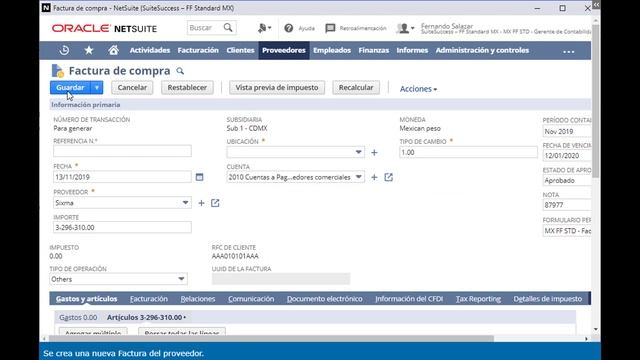 Oracle NETSUITE - Facturas de Proveedores смотреть онлайн