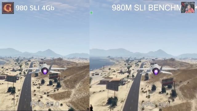 GTA 5 PC - GTX 980 SLI VS GTX 980m SLI - Desktop VS Laptop FPS Official Rockstar Benchmark смотреть онлайн