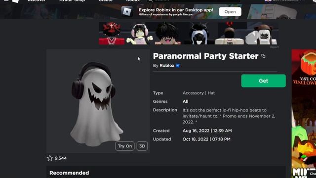 FREE ITEM! How to get Paranormal Party Starter on ROBLOX смотреть онлайн