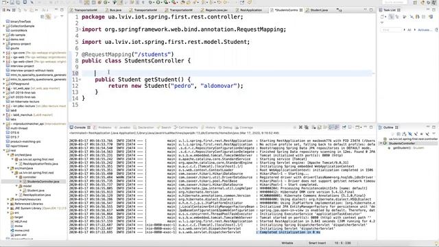 Spring Framework: Create Spring Boot project and first REST controller смотреть онлайн