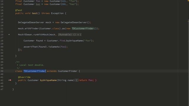 Ebean ORM - Testing static finder using DelegateEbeanServer смотреть онлайн