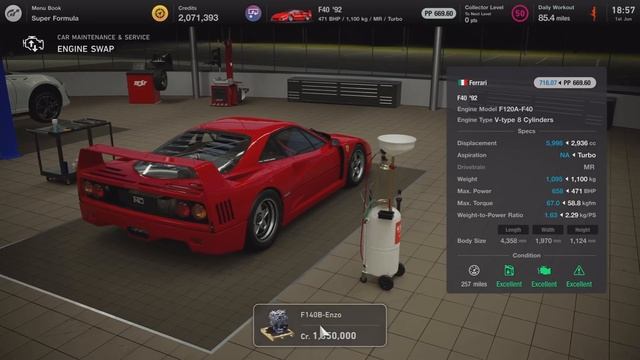Gran Turismo 7: Ferrari F40 engine swap. V8 Turbo to V12 смотреть онлайн
