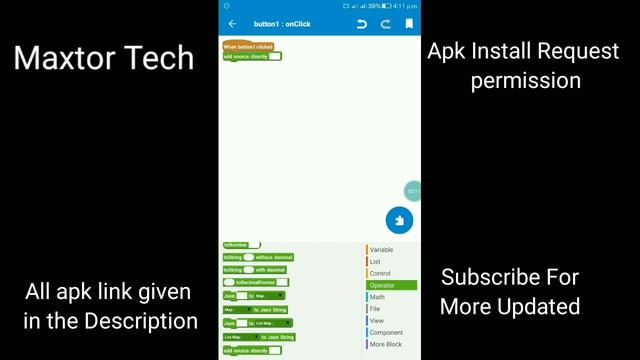 Install apk request permission Project | Sketchware Project | Maxtor Tech смотреть онлайн