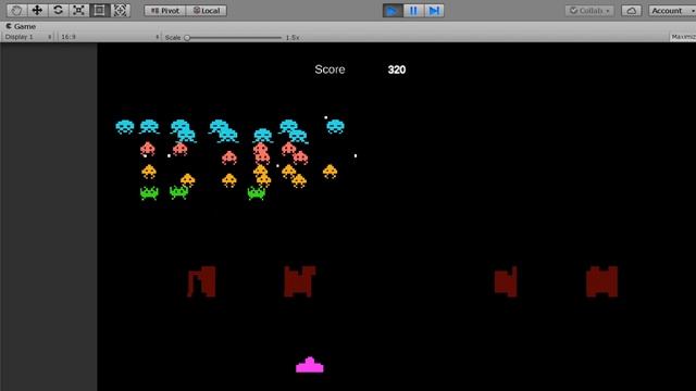 Space Invaders created in Unity Preview смотреть онлайн