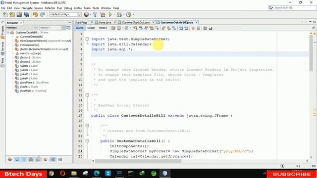 9. Hotel Management System in java - Customer Details Bill Page (JFrame, Mysql Database, Netbeans) смотреть онлайн