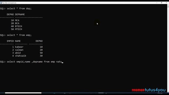 Natural Join In Oracle Pl/SQL смотреть онлайн