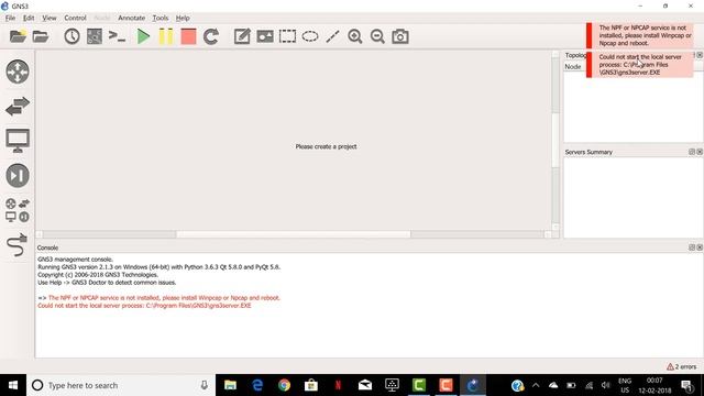 GNS3 local server error смотреть онлайн