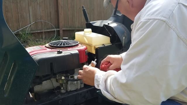 Riding Lawn Mower starts then dies. FIXED смотреть онлайн